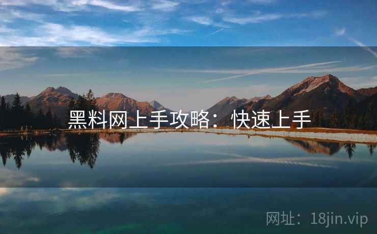 黑料网上手攻略:快速上手 黑料网上手攻略:快速上手